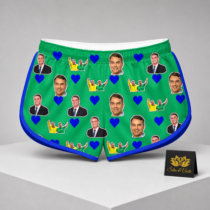 Shorts Doll Personalizada Bolsonaro Verde em DryFit - imagem principal