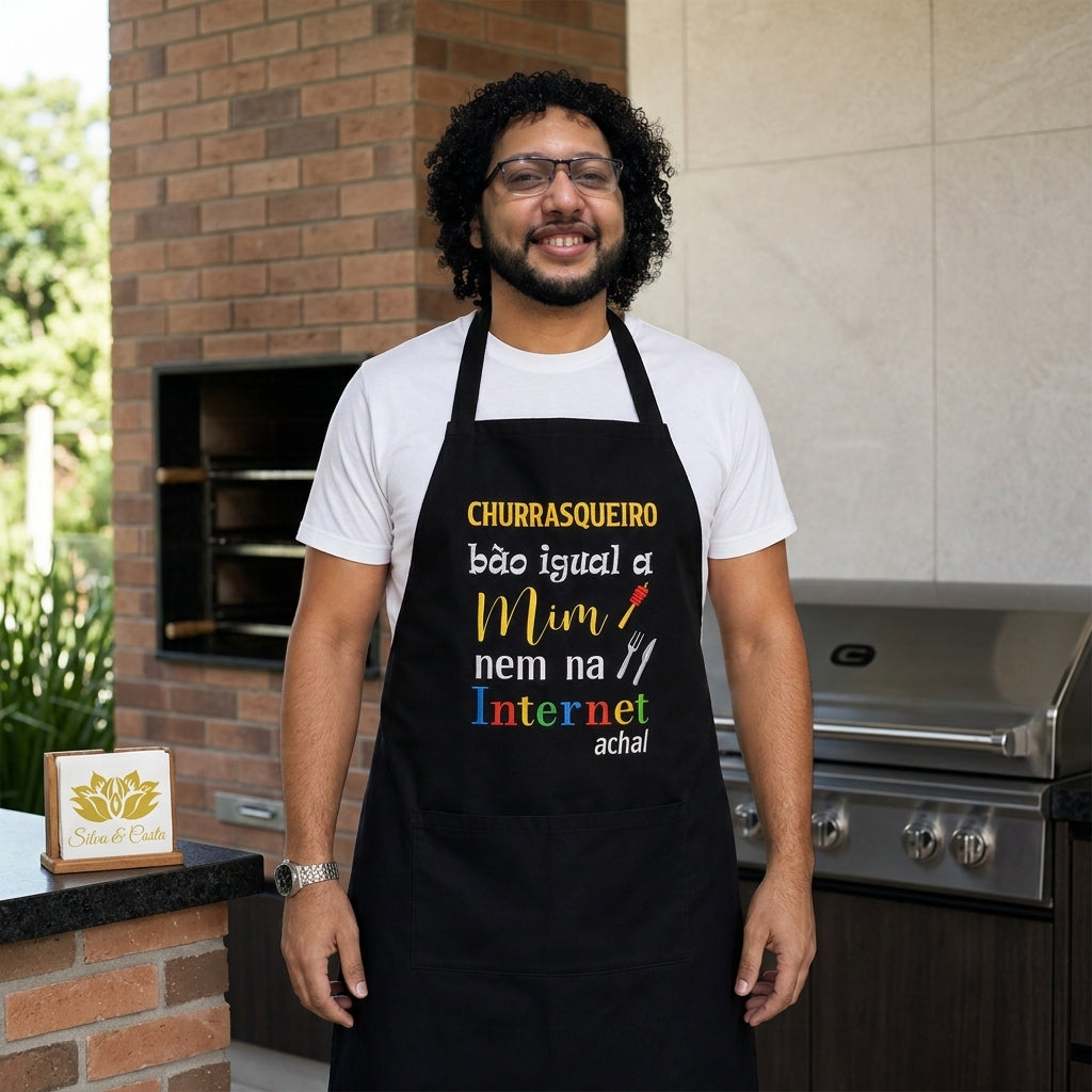 Avental Personalizado Churrasqueiro Bão Igual a Mim - imagem principal