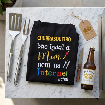 Avental Personalizado Churrasqueiro Bão Igual a Mim - imagem lifestyle 3