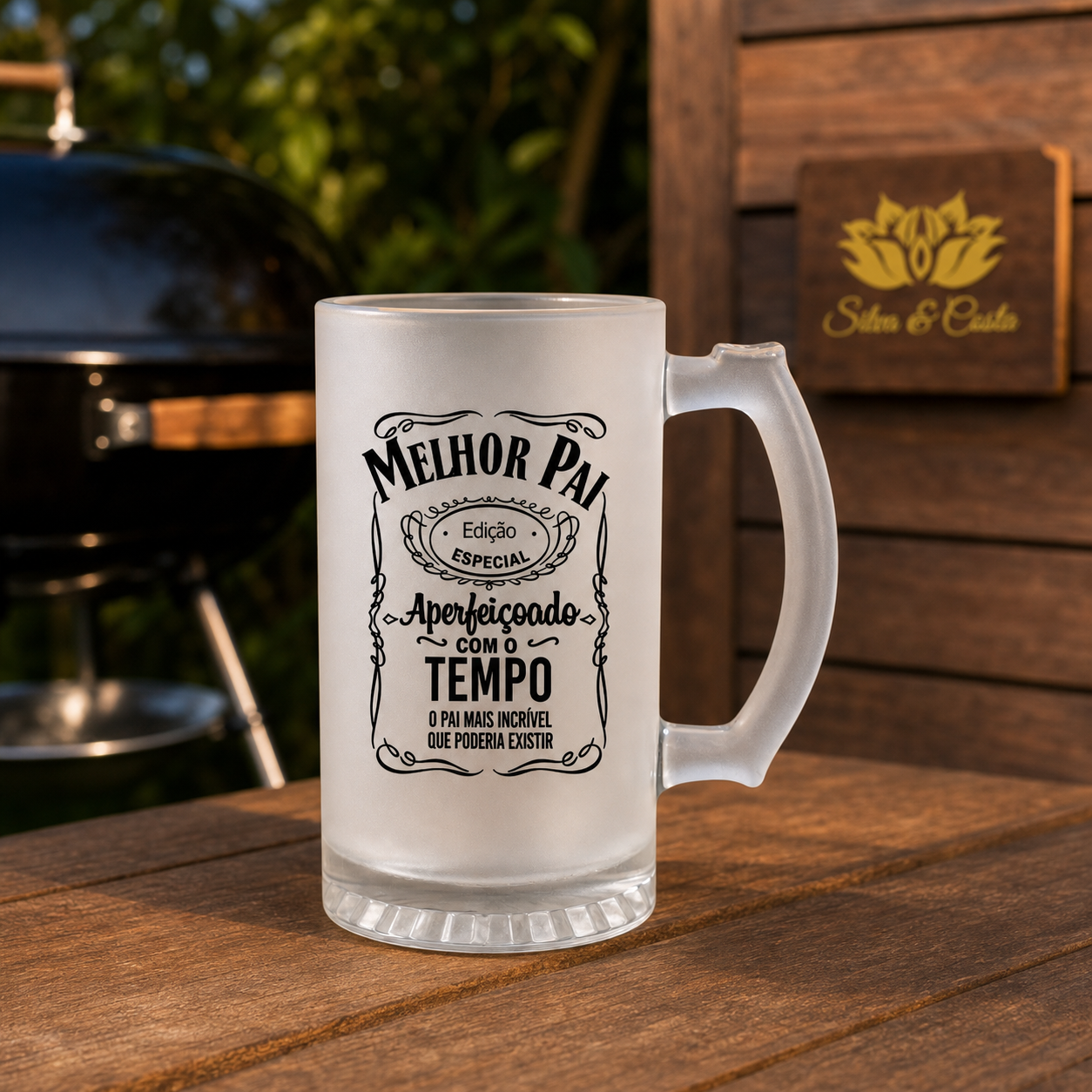 Caneca de Vidro Jateado Personalizada Melhor Pai - imagem lifestyle 4