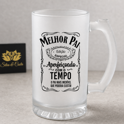 Caneca de Vidro Jateado Personalizada Melhor Pai - imagem lifestyle 5