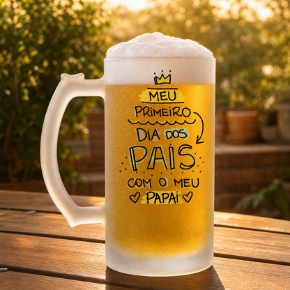 Caneca de Vidro Jateado Personalizada Primeiro Dia dos Pais - imagem lifestyle 3