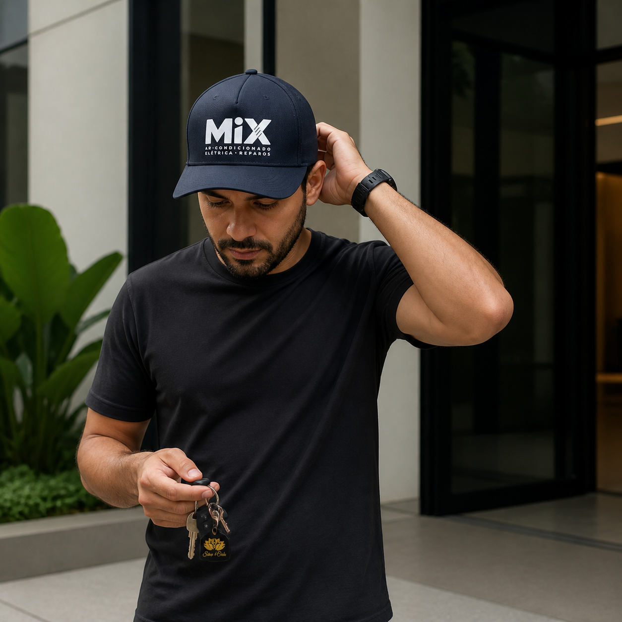 Boné Personalizado Unissex com Aba Curva Ajustável - imagem lifestyle 2