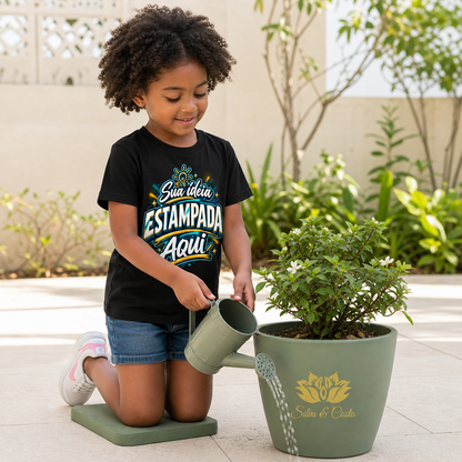 Camiseta Infantil Preta Personalizada 100% Algodão - imagem lifestyle 5