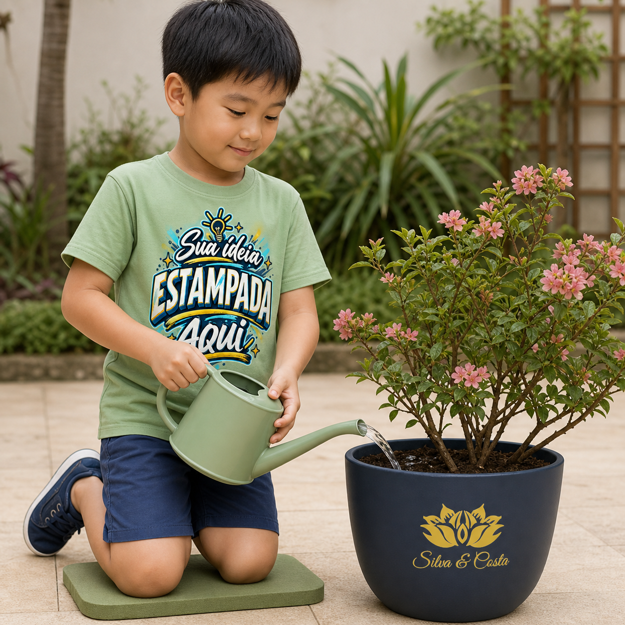 Camiseta Infantil Colorida Personalizada 100% Algodão - imagem lifestyle 5