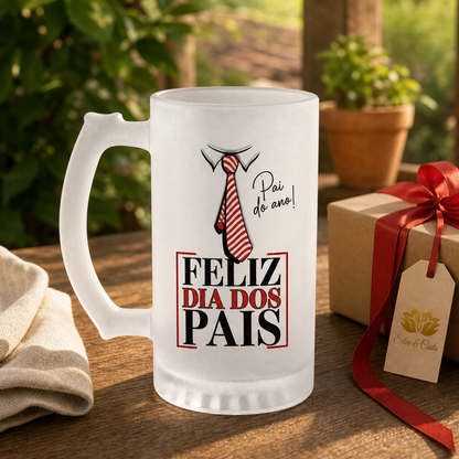 Caneca de Vidro Jateado Personalizada Pai do Ano - imagem lifestyle 2