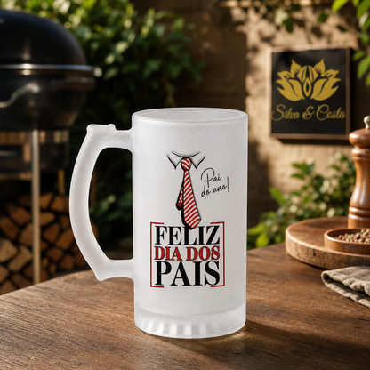 Caneca de Vidro Jateado Personalizada Pai do Ano - imagem lifestyle 4