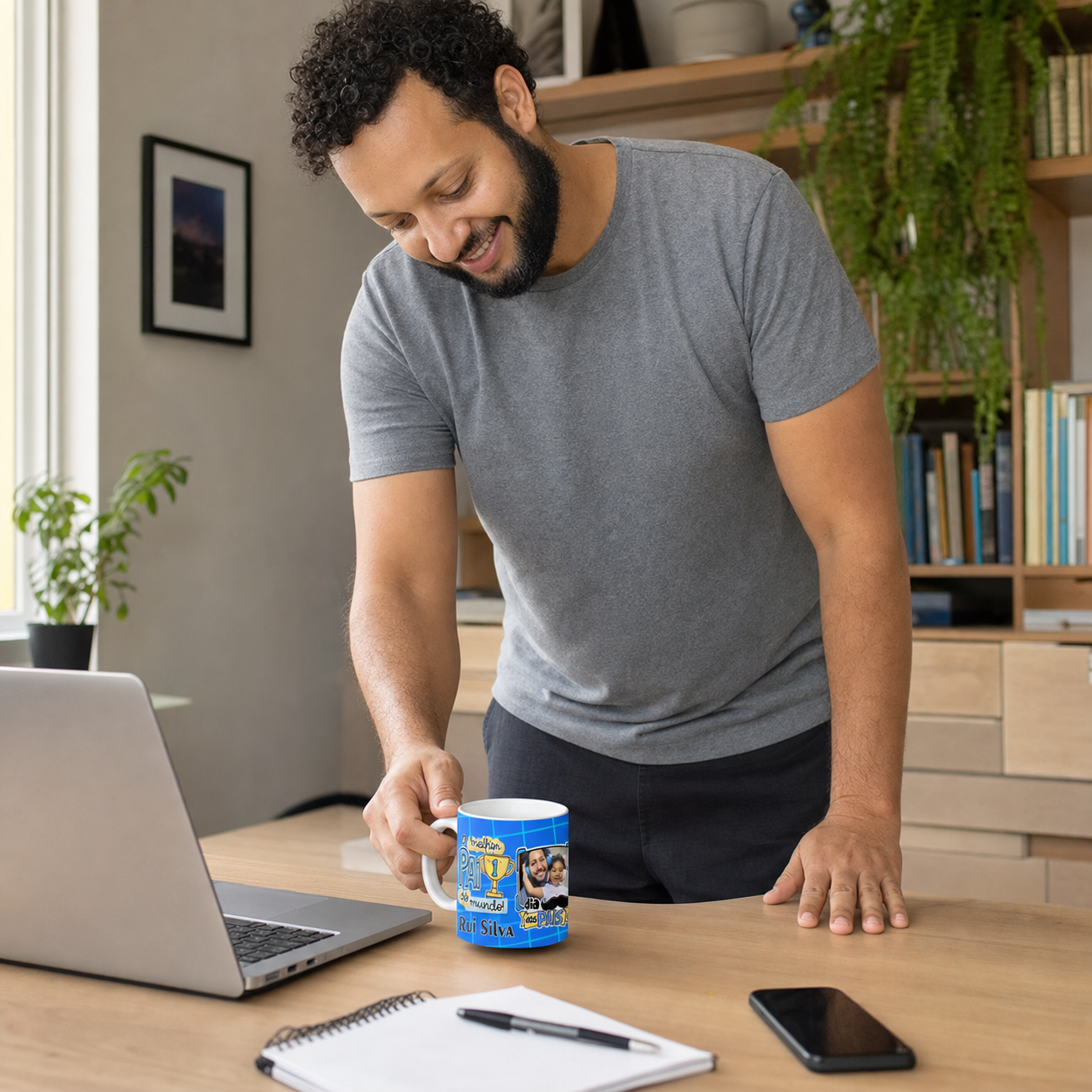 Caneca de Porcelana Personalizada com Foto para o Dia dos Pais - imagem lifestyle 4