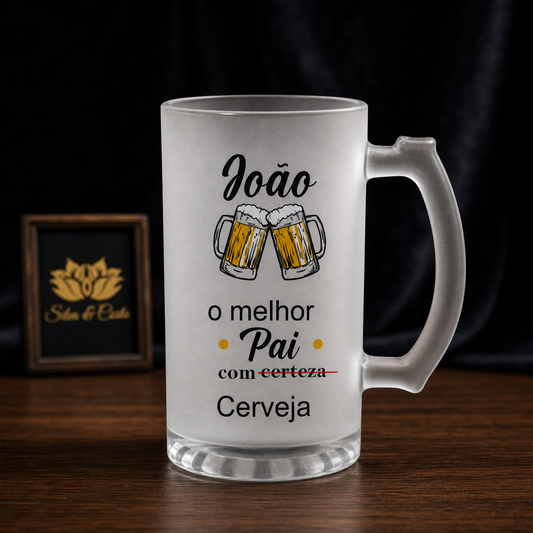 Caneca de Vidro Jateado Personalizada para Pai Cervejeiro - imagem principal