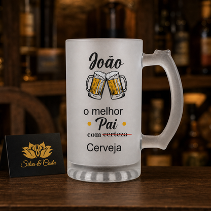 Caneca de Vidro Jateado Personalizada para Pai Cervejeiro - imagem lifestyle 5
