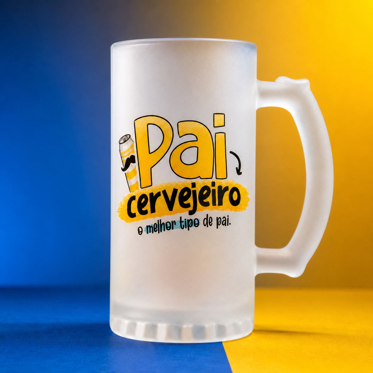 Caneca de Vidro Jateado Personalizada Pai Cervejeiro Melhor Tipo - imagem principal