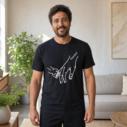 Camiseta Preta Personalizada com Nomes e Mãos - imagem principal