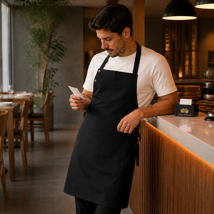 Avental Personalizado Profissional em Oxford Preto - imagem lifestyle 5