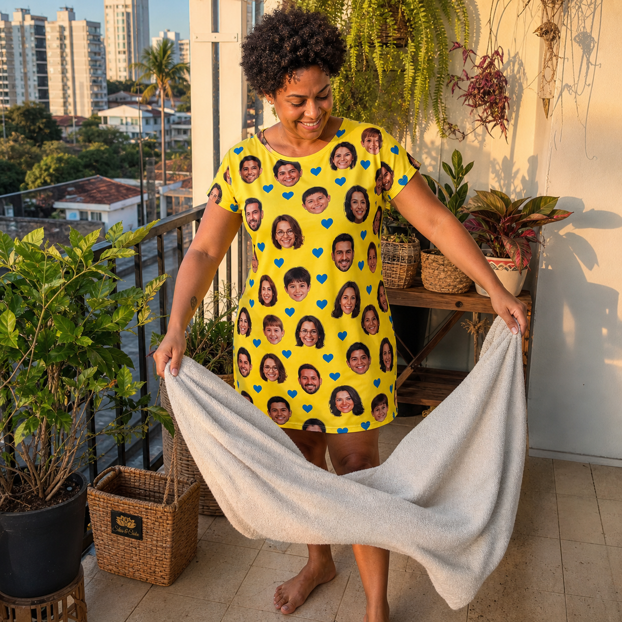 Camisola Personalizada Amarela com Fotos em Dryfit - imagem lifestyle 3