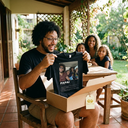 Camiseta Preta Personalizada Papai com Foto - imagem lifestyle 4