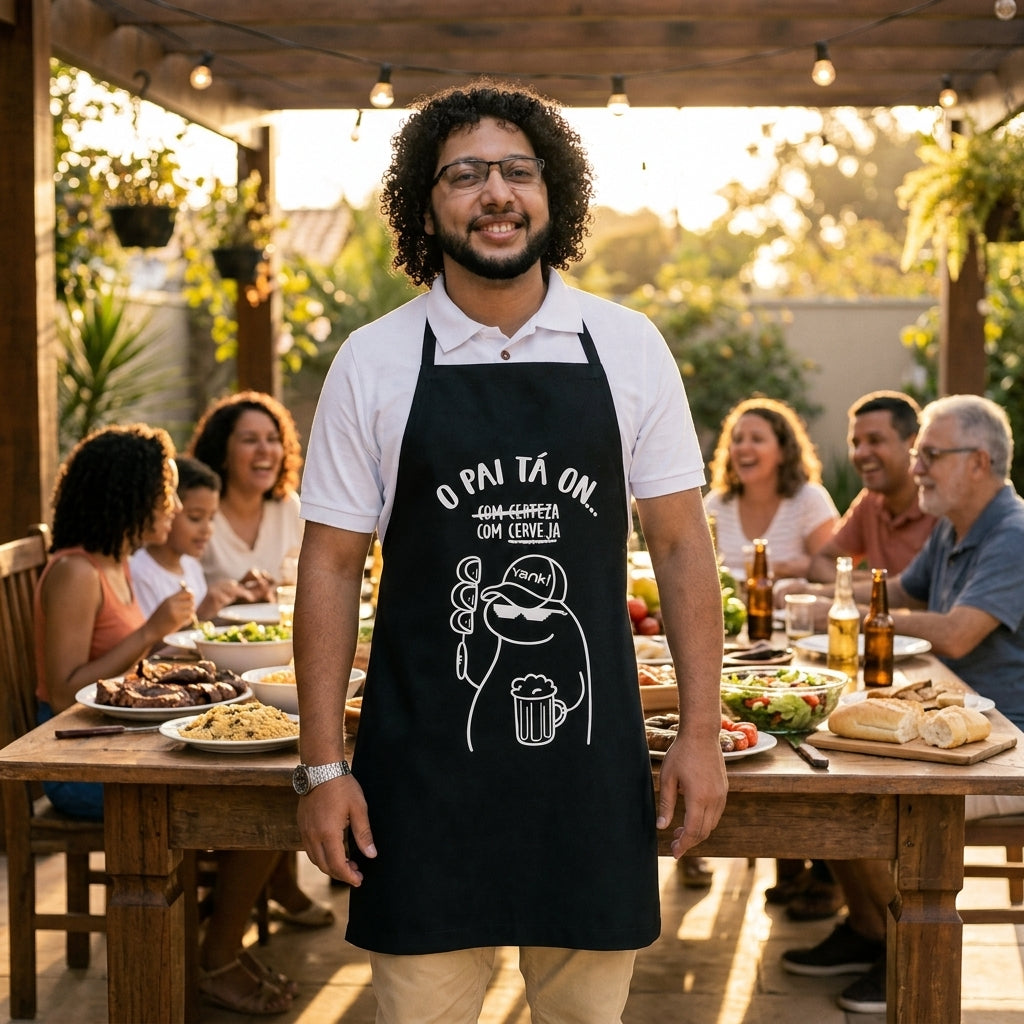 Avental Personalizado Pai Tá On para Churrasco - imagem lifestyle 2