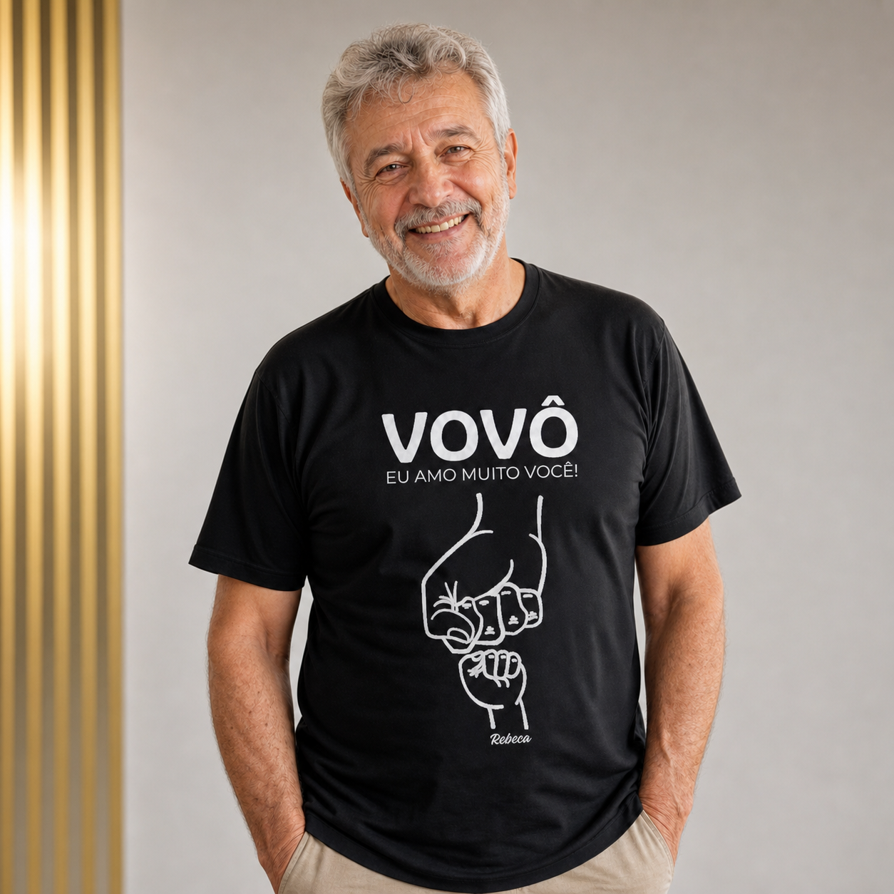 Camiseta Preta Personalizada para Avo Eu Amo Voce - imagem principal