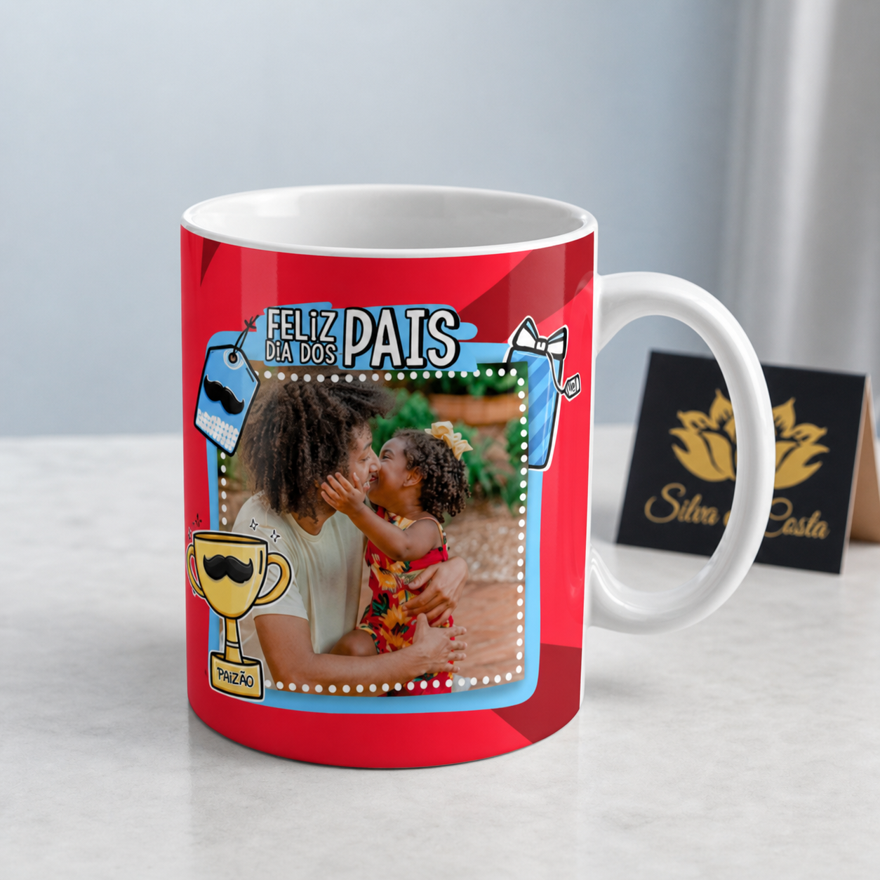 Caneca de Porcelana Personalizada Pai Te Amo com Foto - imagem principal