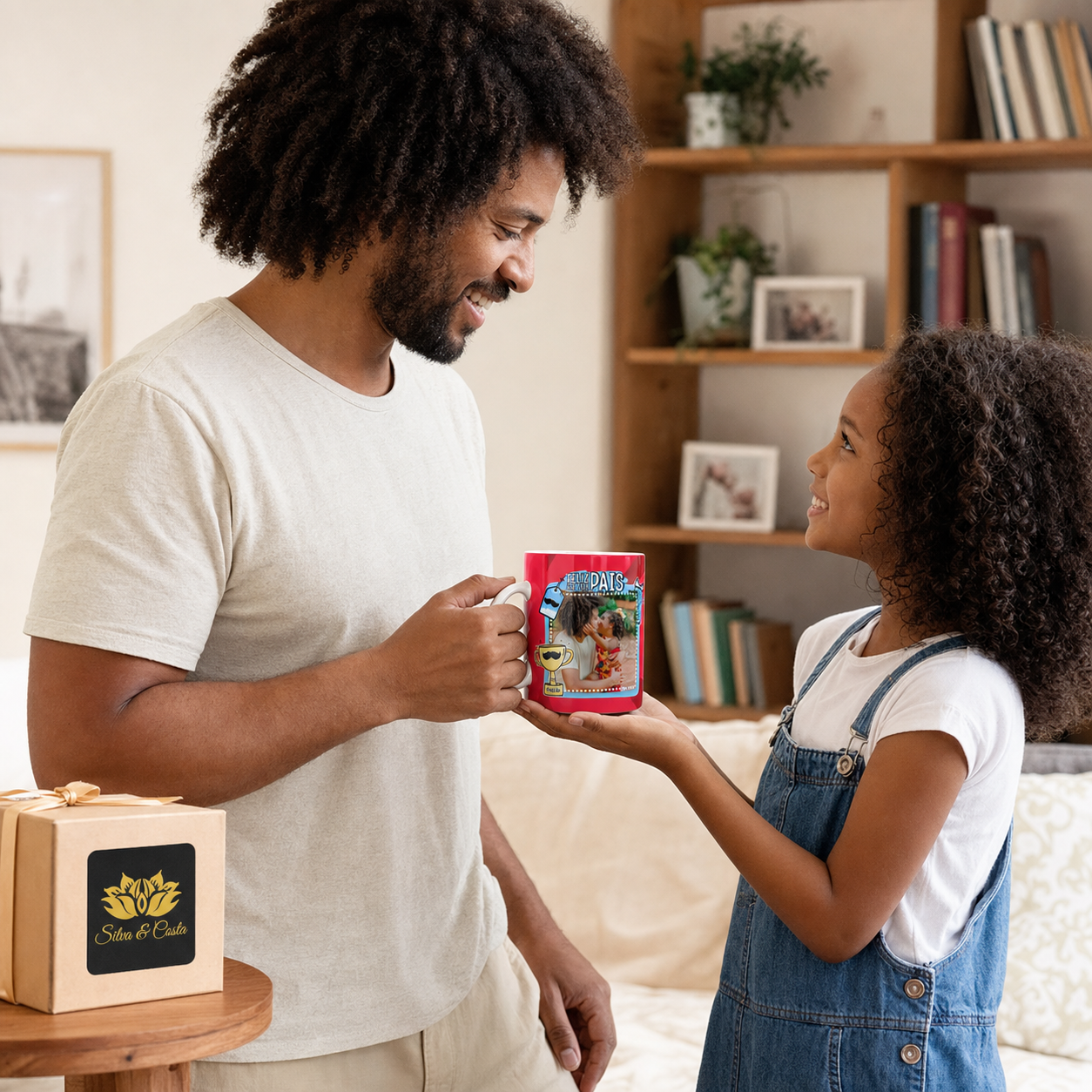 Caneca de Porcelana Personalizada Pai Te Amo com Foto - imagem lifestyle 5