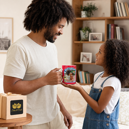 Caneca de Porcelana Personalizada Pai Te Amo com Foto - imagem lifestyle 5
