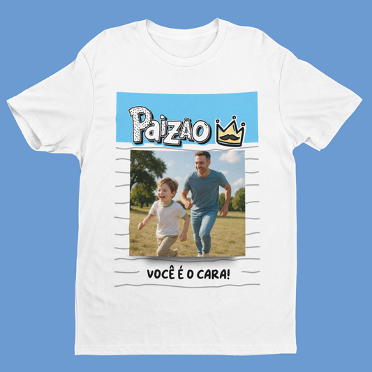 Camiseta Personalizada Dia dos Pais com Foto PAIZÃO 👑